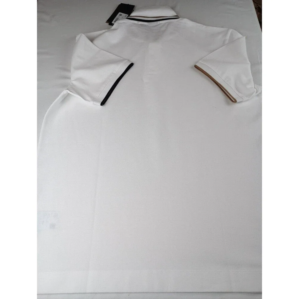 Hugo Boss Black Label Men's White Parlay 211 Tipped Short Sleeve Polo Shirt Sz L - Picture 14 of 16